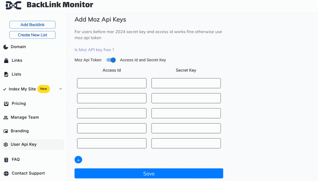 discover backlinks with moz pro api