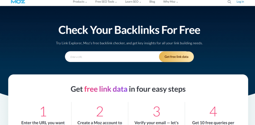 moz link explorer to find backlinks pointing to your site