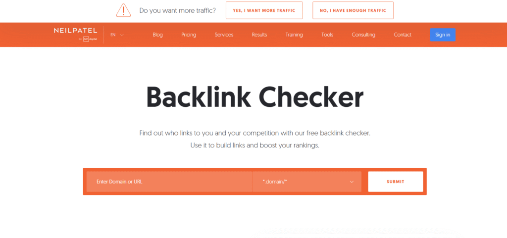 ubersuggest backlink checker