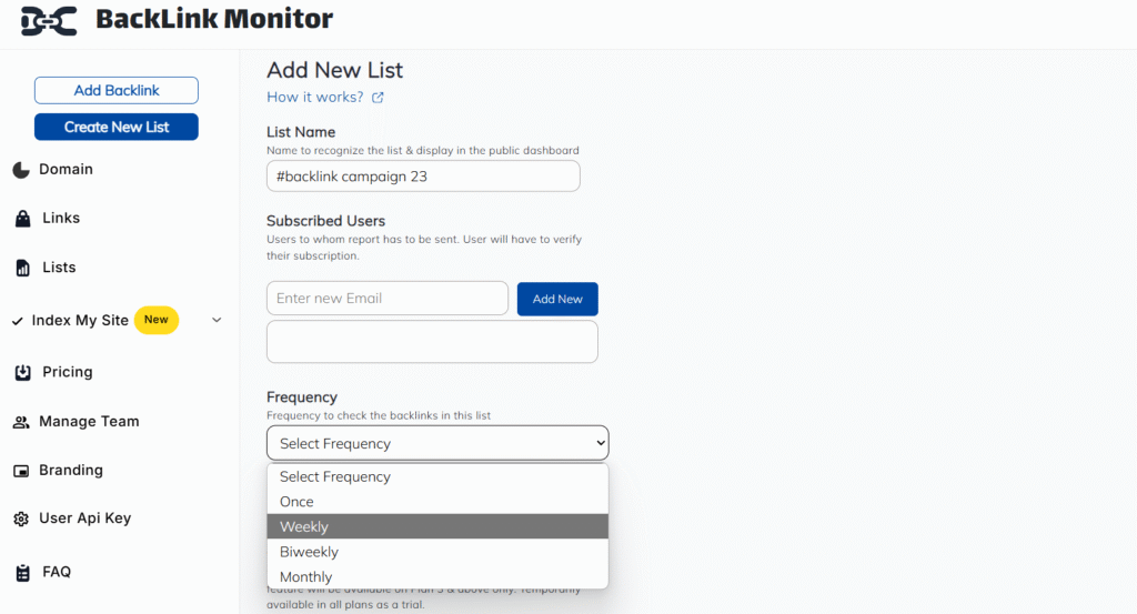 regular backlink reports